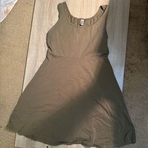 Olive Green Sleeveless Dress